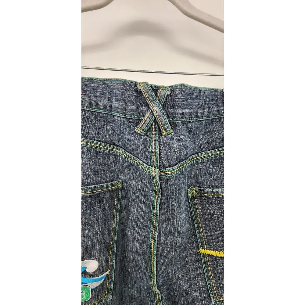 LRG Men's Large Pocket‎ Embroidered Jeans Size 42 X 33 Street Wear